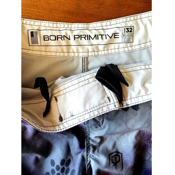 Born Primative Mens Swimwear Swim Board Shorts, Sz 32, 18 inch, - Picture 4 of 5